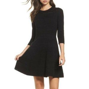 Eliza J Black Women's Fit & Flare Sweater Size S Sweater Dress